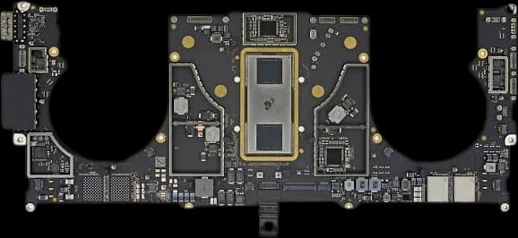 MacBook logic board undergoing chip-level repair at Shiv i Care, Ludhiana